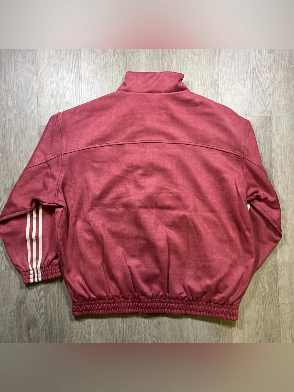 Adidas Men’s Burgundy Chinese Track Jacket with White Trim